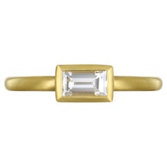 Faye Kim 18K Gold Diamond Baguette Ring, .40 Carat, USA Handmade