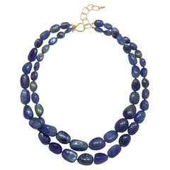 A Kim Collier en or 18 carats à deux rangs de perles de tanzanite