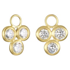 Faye Kim 18 Karat Gold Dreifach-Diamanttropfen für Reifenohrringe, .60cts, USA