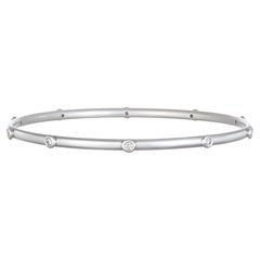 Faye Kim Modern Platinum Diamond Bezel Bangle Bracelet, 0.30ct, USA