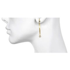 Faye Kim 18 Karat Gold Wire Hoops with Diamond Granulation Drops
