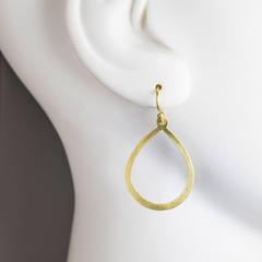 Faye Kim Handmade 18k Gold Planished Teardrop Earrings