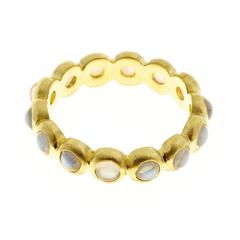 Faye Kim Burma Moonstone 18 Karat Gold Eternity Ring