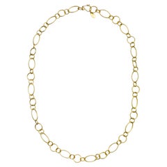 Faye Kim 18 Karat Gold Heavy Handmade Marquise Link Chain Necklace - 22"