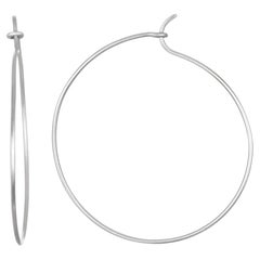 Faye Kim Signature Platinum Wire Hoop Earrings, 2" Diameter, USA