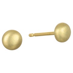 Faye Kim Boucles d'oreilles mini-boutons en or 18K, faites à la main aux États-Unis, 5 mm