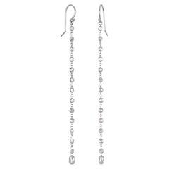 Faye Kim 18 Karat Weißgold Rose Cut Diamond Line Ohrringe