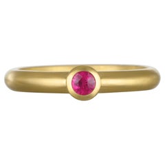 Faye Kim 18 Karat Gold Hot Pink Tourmaline Stack Ring