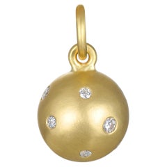 Faye Kim 18 Karat Gold Burnished Diamond Ball Charm