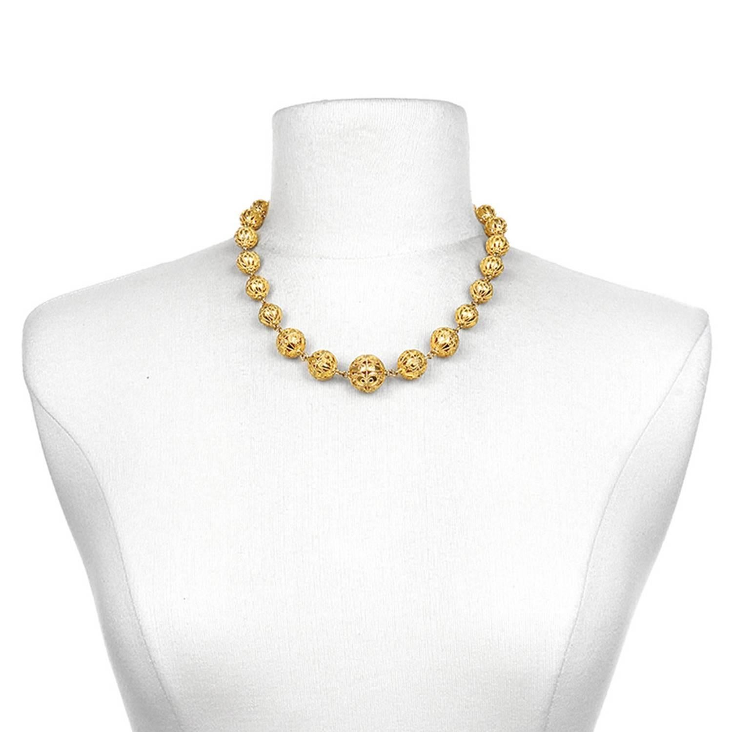 gold beads necklace