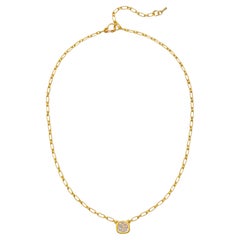 Faye Kim, collana con castone di diamanti a cuscino in oro 18 carati, 2,16 carati