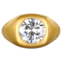 Faye Kim 22K Gold Diamant Siegelring, 3,88 Karat, GIA zertifiziert, USA