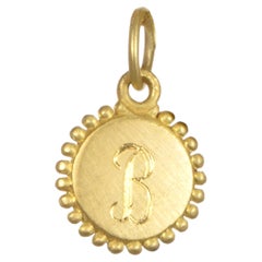 Faye Kim 18K Gold Small Alphabet Charm Pendant, Handmade in USA