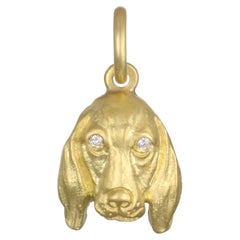 Faye Kim 18 Karat Gold Diamond Basset Hound Dog Charm