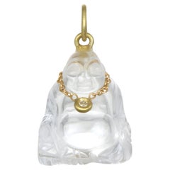 Faye Kim 18 Karat Gold Diamond and Crystal Buddha Charm