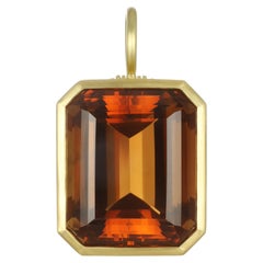Faye Kim 18K Gold Citrine Hinged Pendant, 93.82 Carats, USA