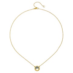 Collana con pietra di luna rotonda in oro 18 carati di Faye Kim - 4,18 carati