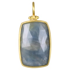 Faye Kim 18 Karat Gold Blue Sapphire Slice Hinged Pendant