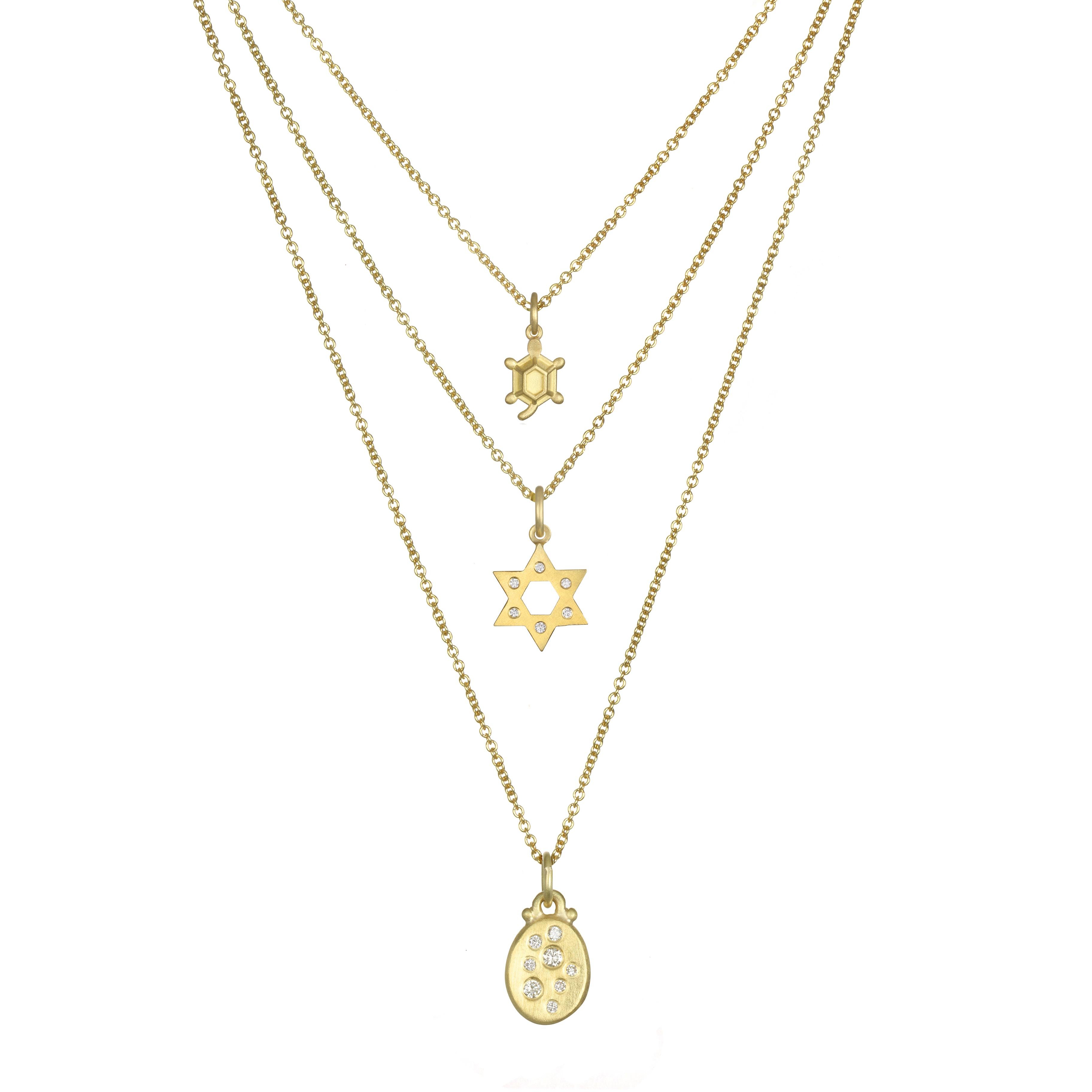 A Kim Charme en or 18 carats et diamant Étoile de David Neuf - En vente à Darien, CT