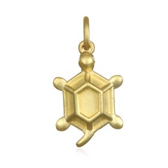 Faye Kim 18 Karat Gold Turtle Charm Pendant with Diamond Eyes