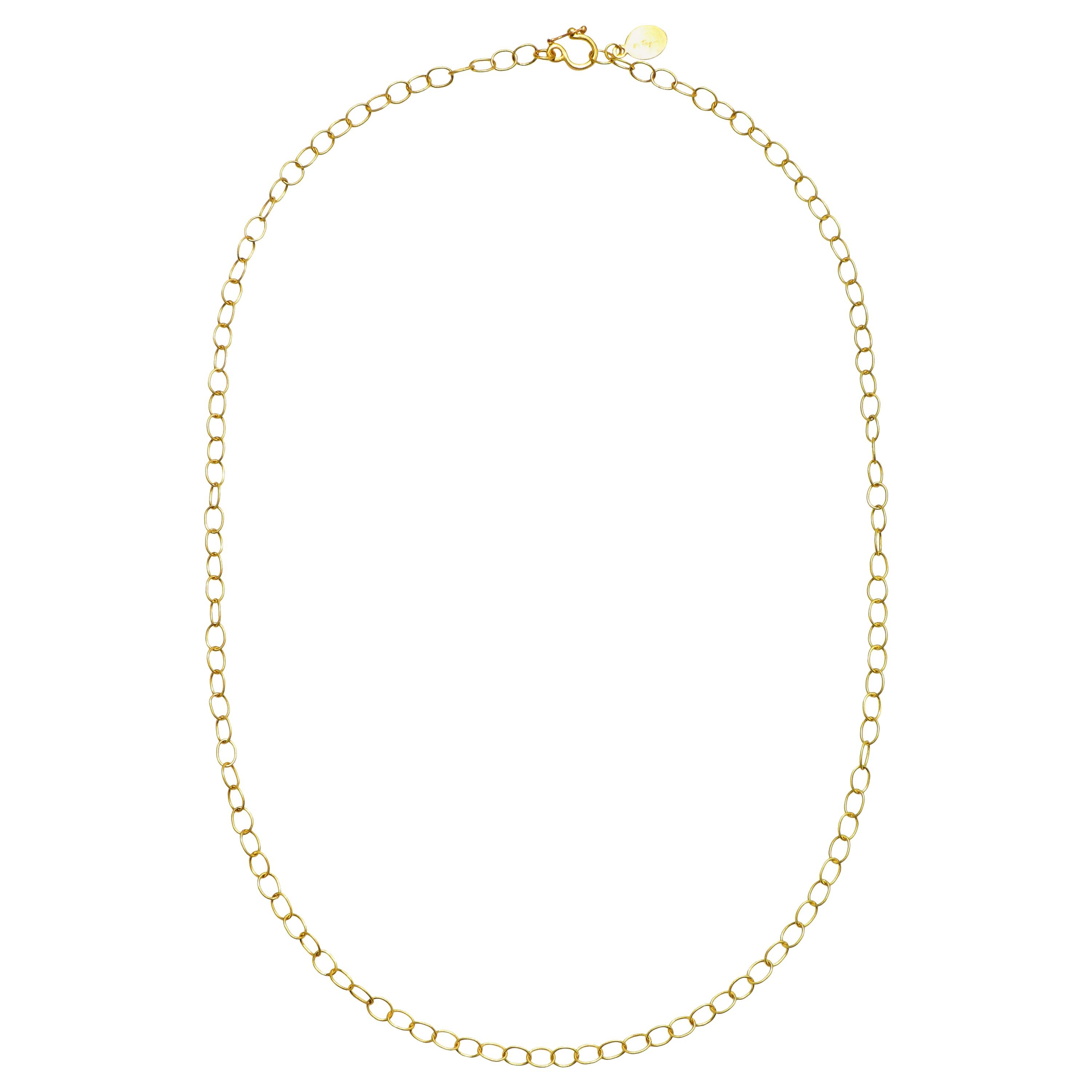 Faye Kim 18 Karat Gold Handmade Medium Oval Link Chain For Sale