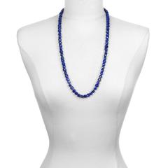 Faye Kim Lapis Lazuli Bead Necklace with Silk Ties