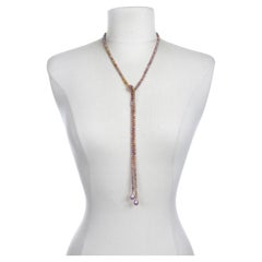 Faye Kim 18 Karat Gold Freshwater Pearl Lariat Necklace