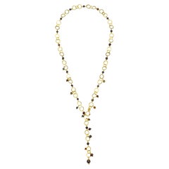 A Kim Collier à franges en or 18 carats et diamants laiteux - 30".