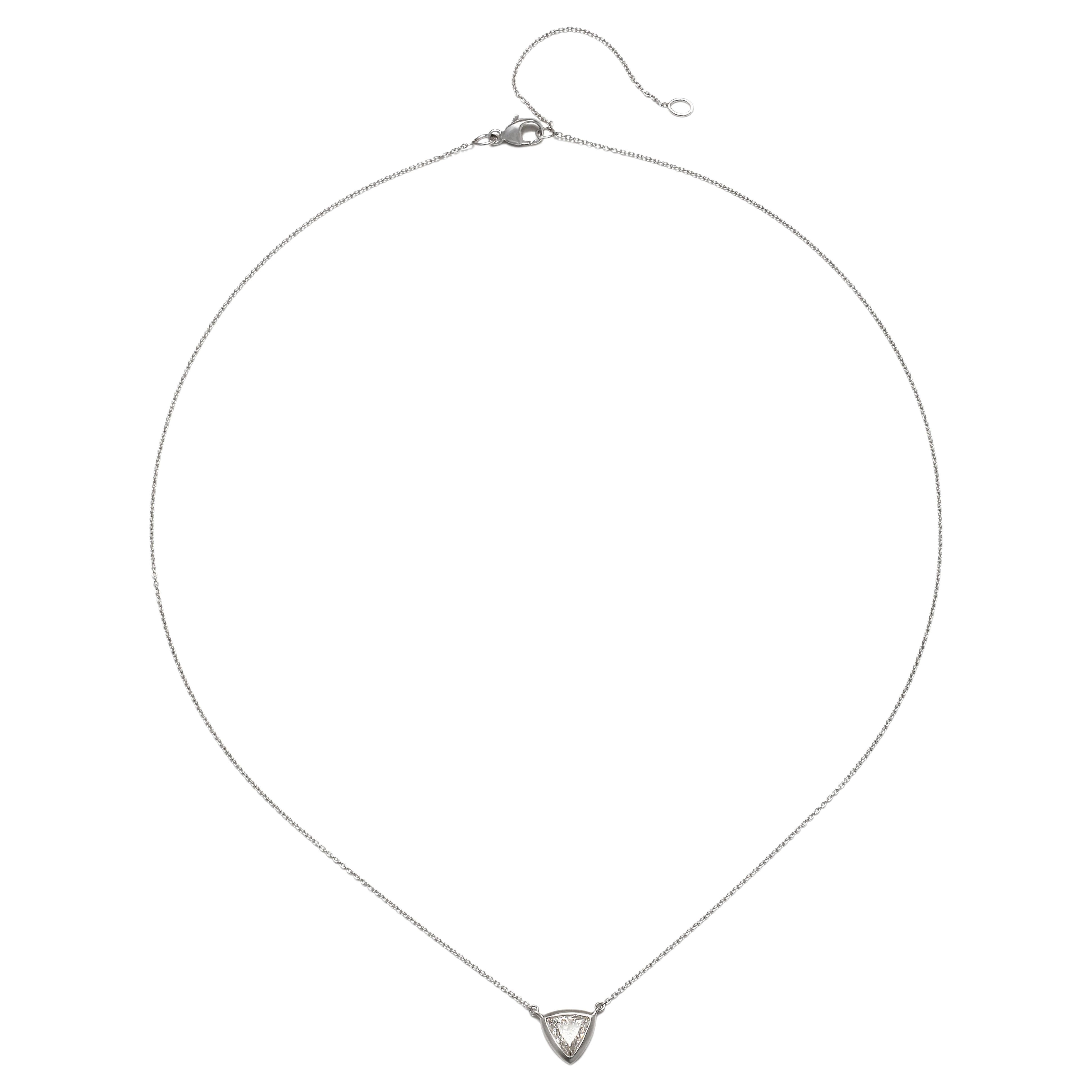 Faye Kim Platinum Trillion Diamond Station Necklace