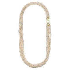 Faye Kim 18 Karat Gold Multistrand Akoya/Keshi Perlenkette