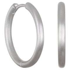 Faye Kim Platinum Hinged Hoop Earrings, .85" Diameter