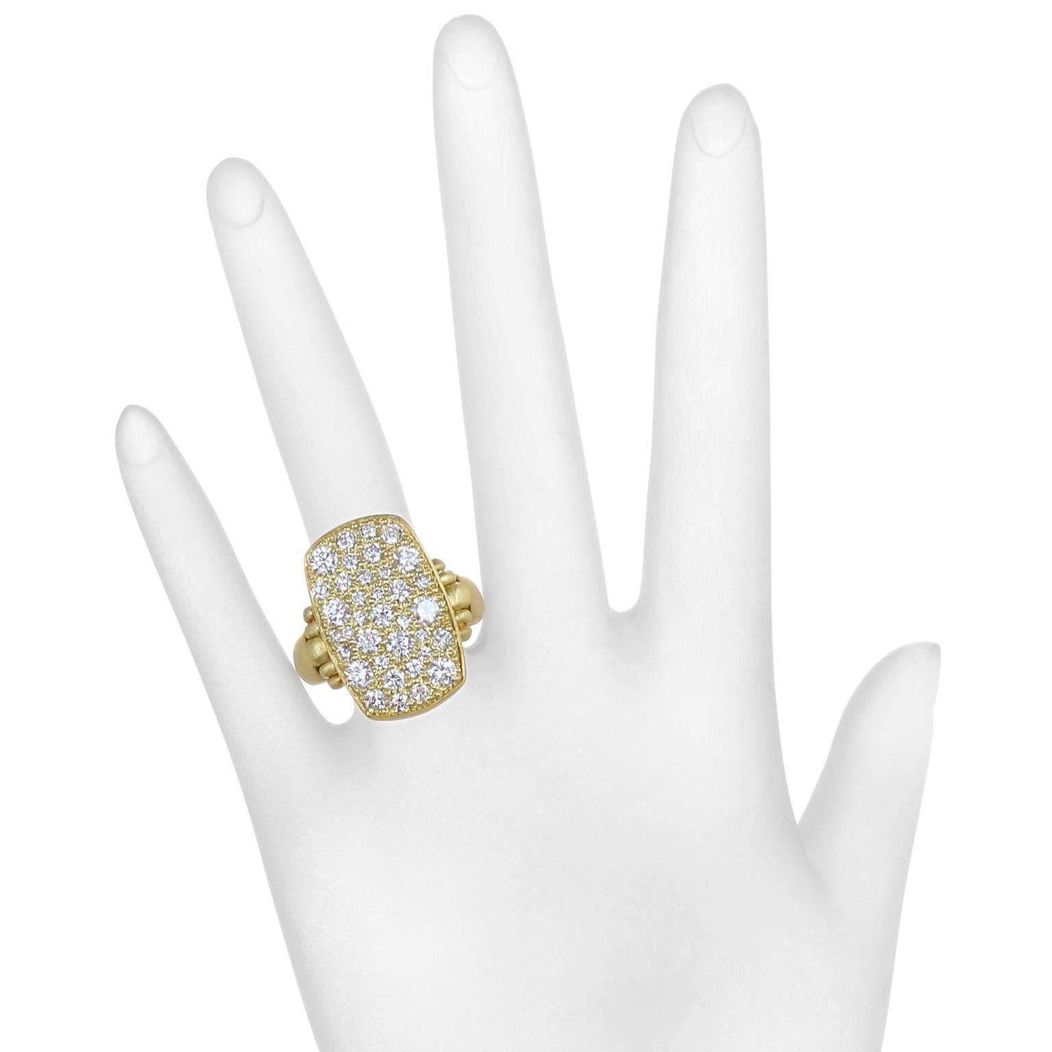 Contemporary Faye Kim Diamond Pave Chiclet Ring