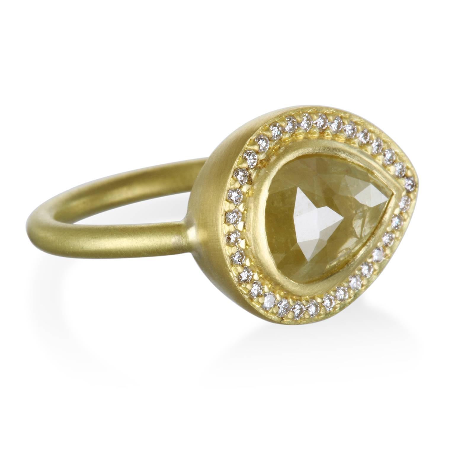 Modern Faye Kim Raw Diamond Gold Ring