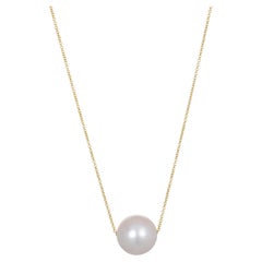 Collana con ciondolo a perla singola in oro verde 18 carati di Faye Kim