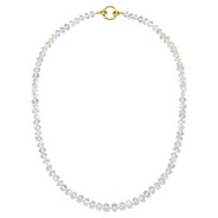 Faye Kim 18 Karat Gold Ceylon Rondel Moonstone Necklace