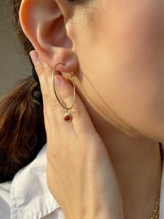 Faye Kim 18 Karat Gold Orange Sapphire Granulation Drops
