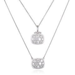 Faye Kim Platinum Micro Pave Diamond Chiclet Hinged Pendant