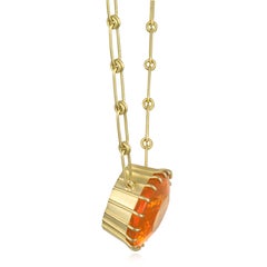 Faye Kim 18 Karat Gold Brazilian Fire Opal Necklace