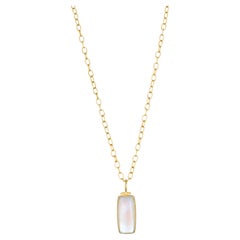 Faye Kim 18K Gold Hinged Moonstone Pendant, 13.50 Carats, USA
