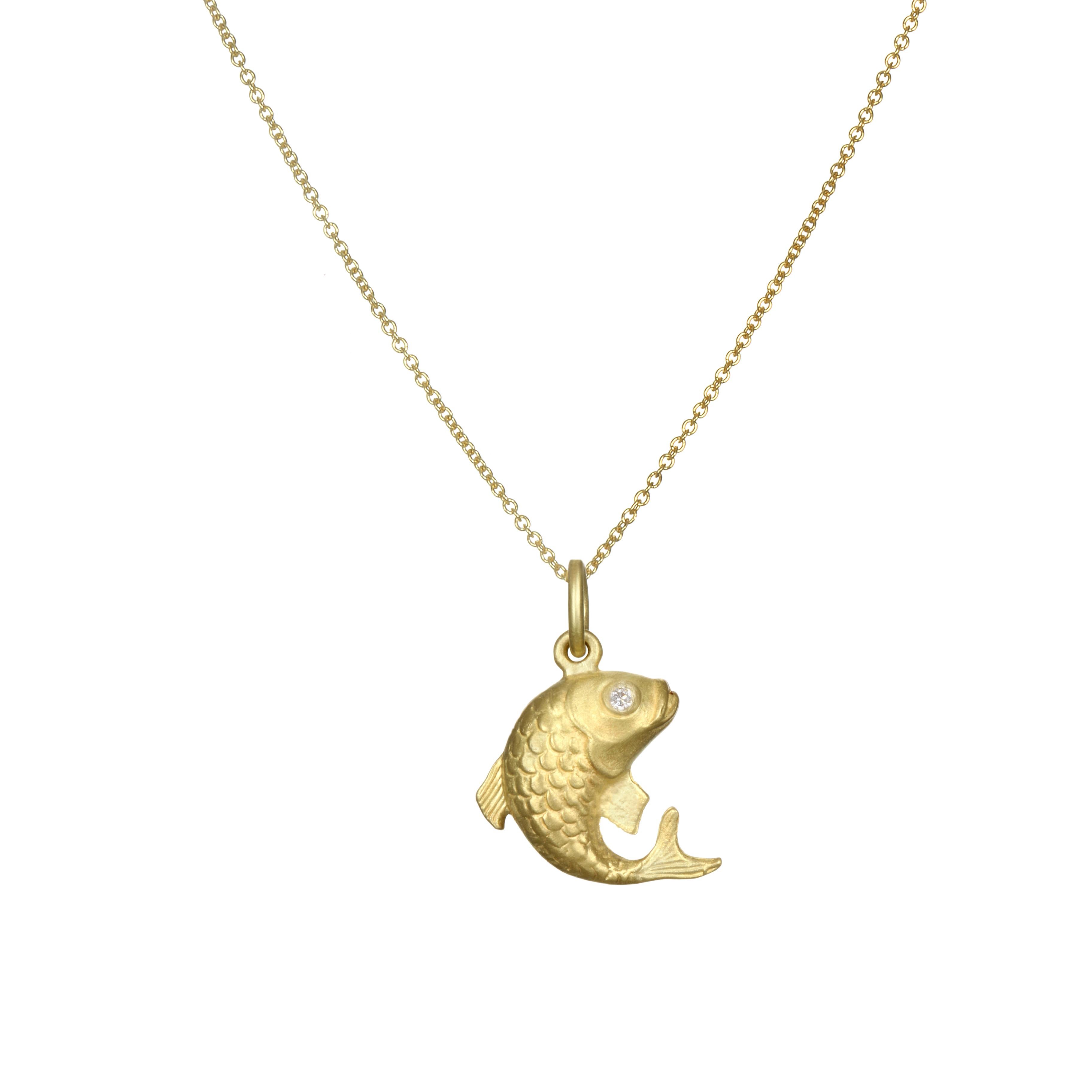 Contemporary Faye Kim 18K Gold Koi Fish Charm Necklace