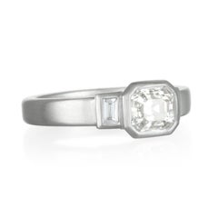 Faye Kim Platinum 1 Carat Radiant Cut Diamond Engagement Ring