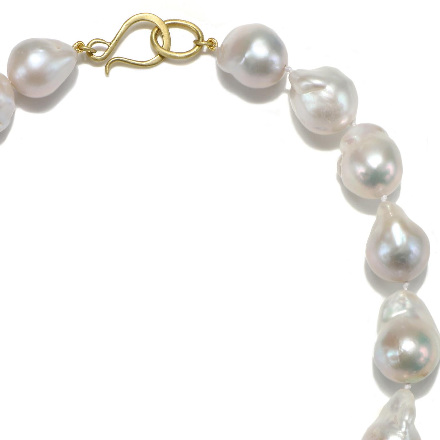 Contemporary Faye Kim 18 Karat Gold Baroque Cultured Pearl Necklace
