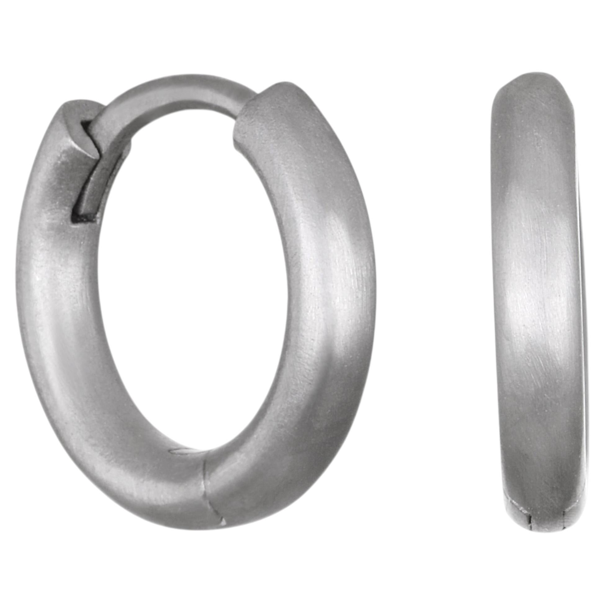 Faye Kim Platinum Hinged Hoop Earrings, .375" Diameter