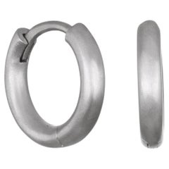 Faye Kim Platinum Hinged Hoop Earrings, .375" Diameter