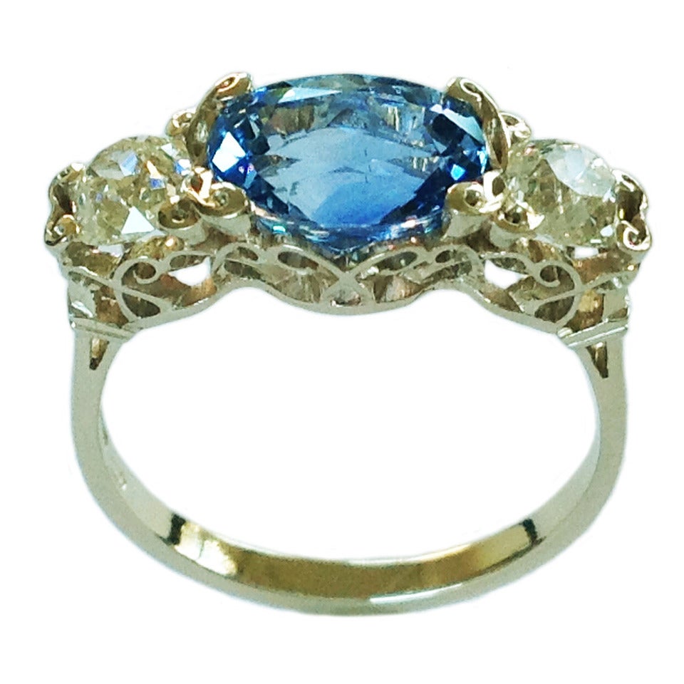 Dalben Sapphire Diamond Gold Engagement Ring