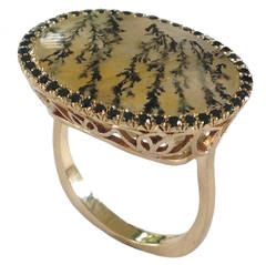Dalben Black Diamond Quartz Gold Ring 2