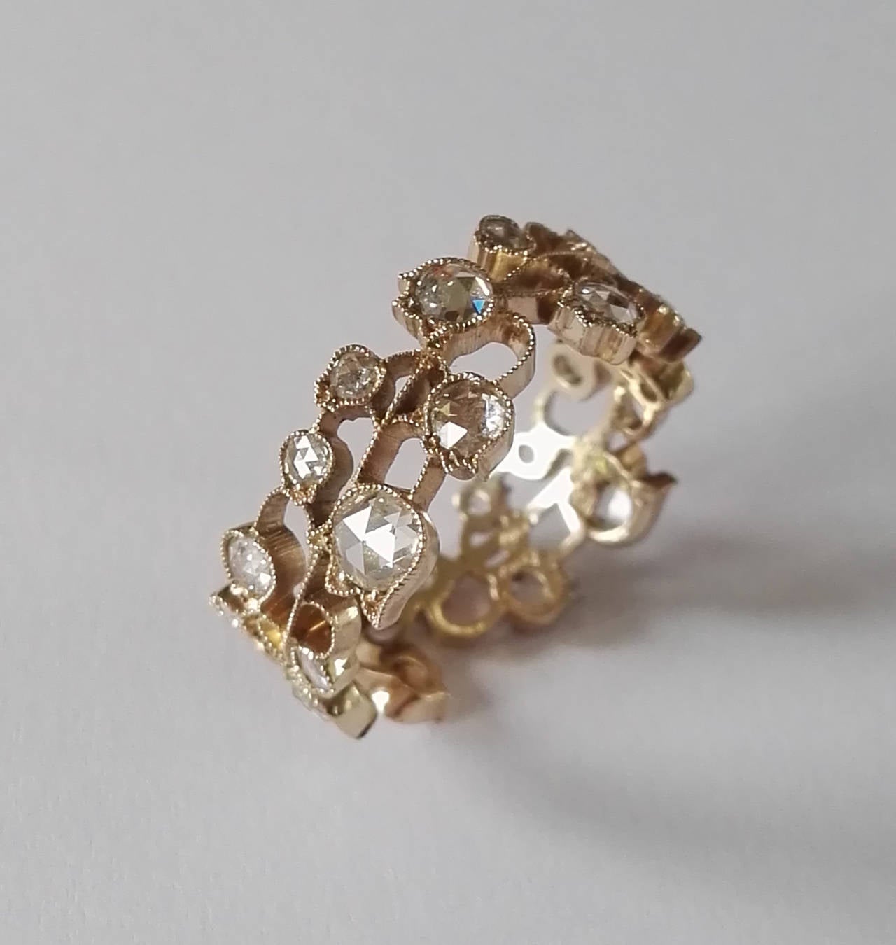 Dalben Lily of the Valley Diamond Gold Band Ring For Sale at 1stDibs ...