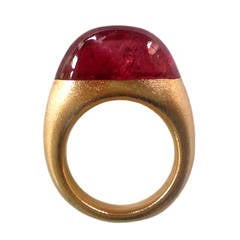 Dalben Red Tourmaline Satin Gold Ring