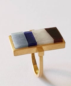 Dalben Semi Precious Stones Gold Ring