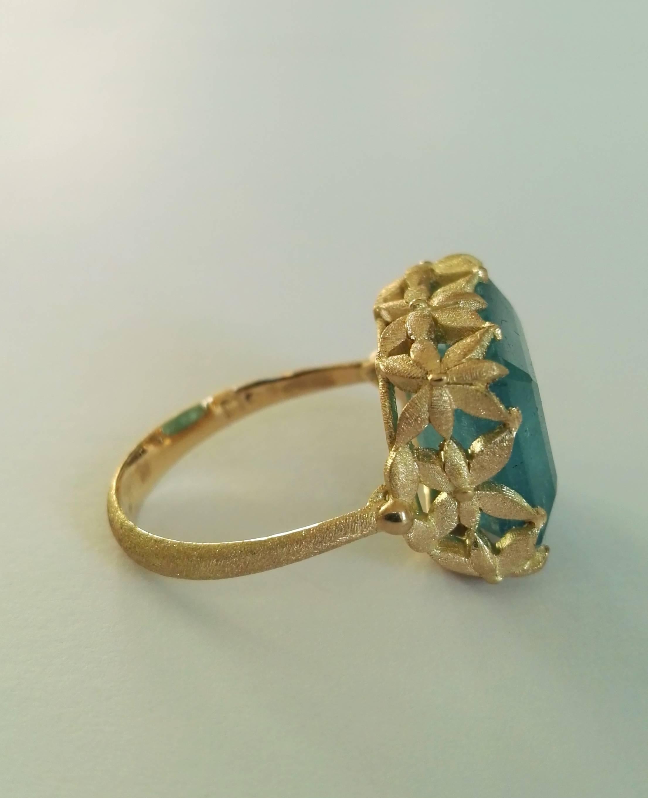 Dalben Aquamarine Gold Ring 3